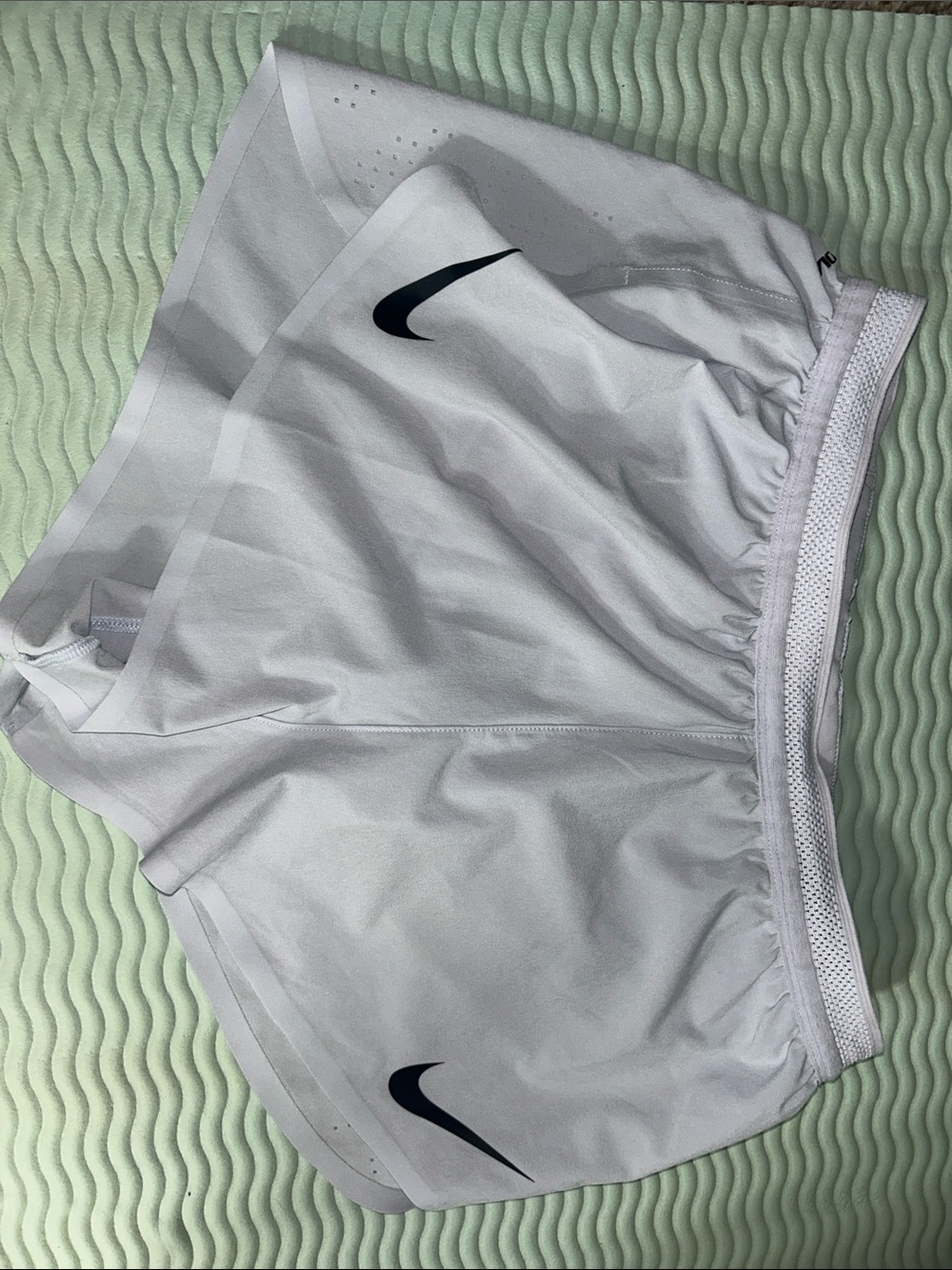 Nike White Running Shorts with Black Swoosh